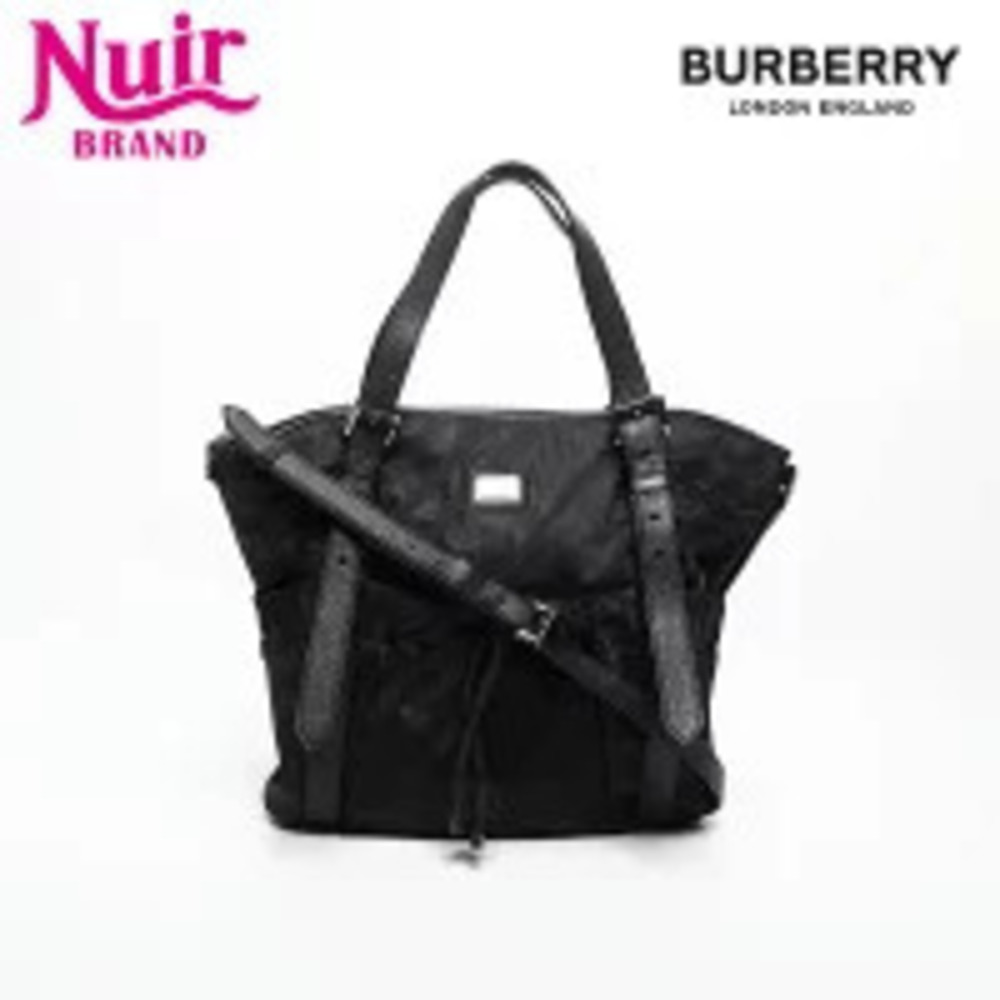 Burberry Check Shoulder Bag Black